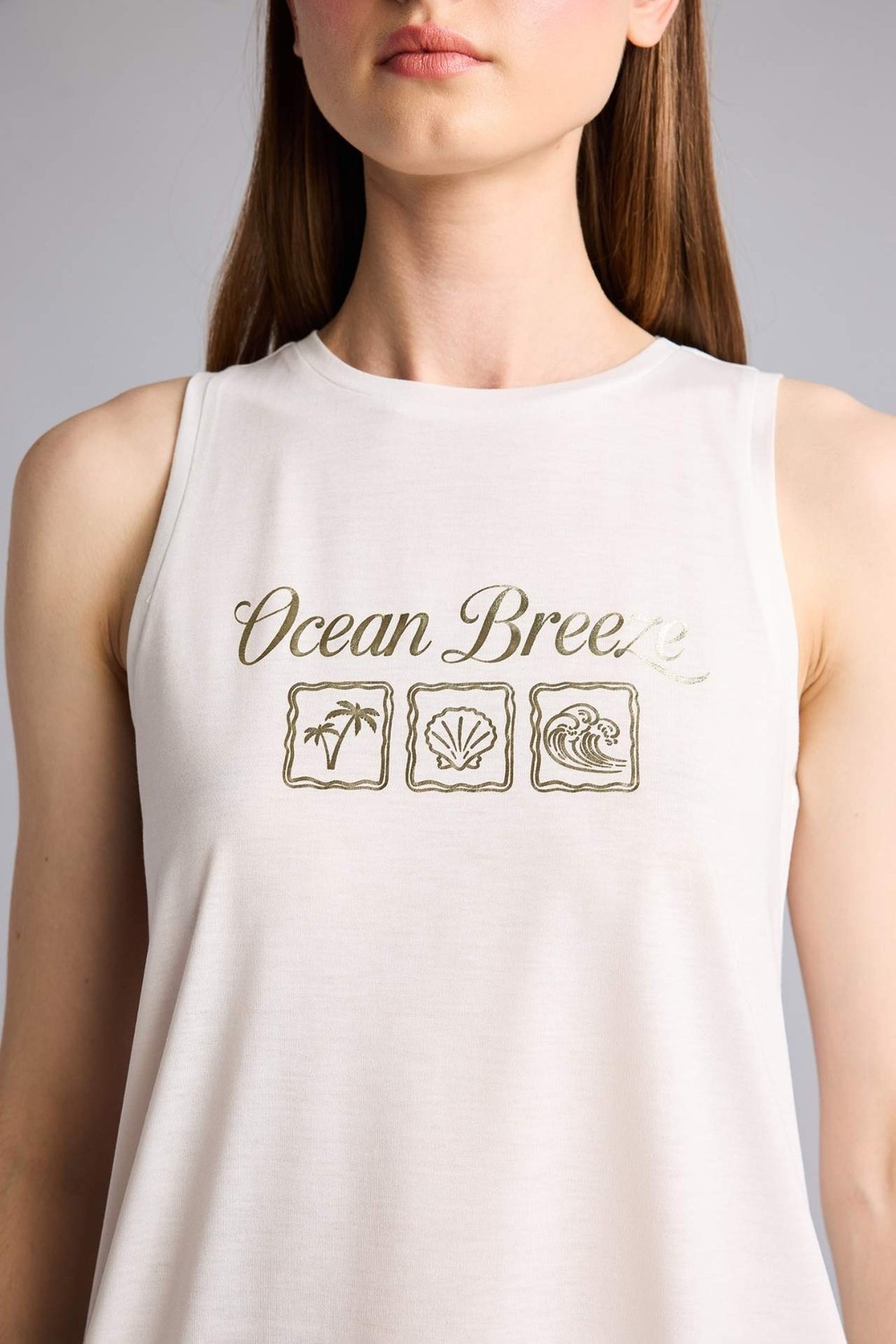 DeFacto Relax Fit Slogan Baskılı Bisiklet Yaka Atlet H9232AX26SM görsel 4