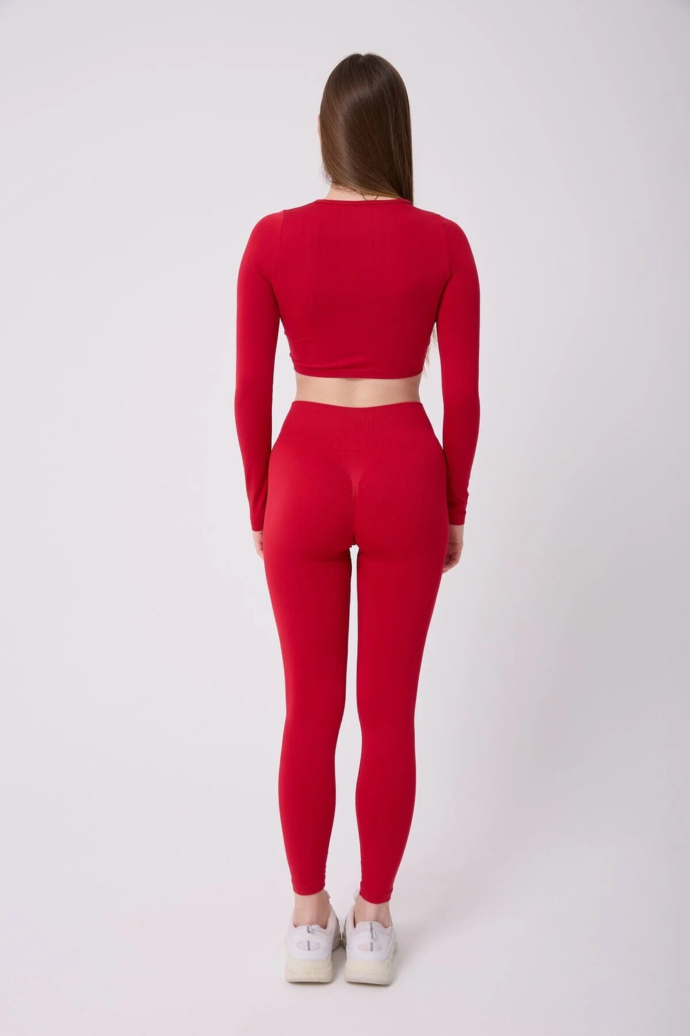 Forever More Kadın Uzun Kollu Göğsü Açık Dikişsiz Crop Top görsel 6