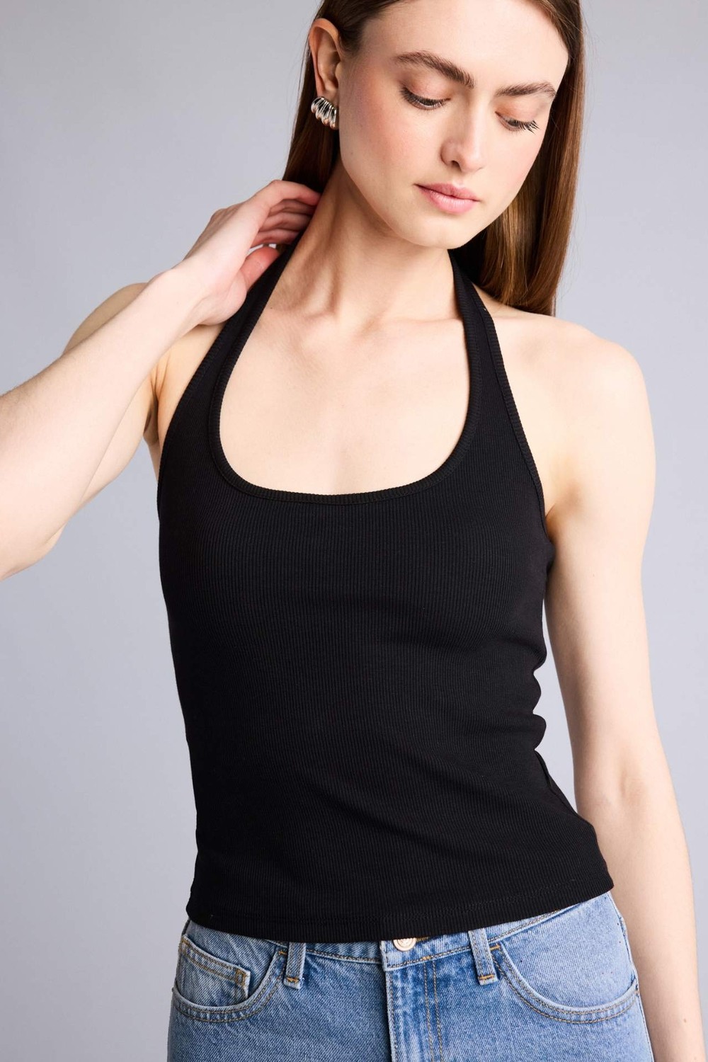 DeFacto Fitted Kaşkorse Halter yaka Pamuklu Atlet H8088AX26SM