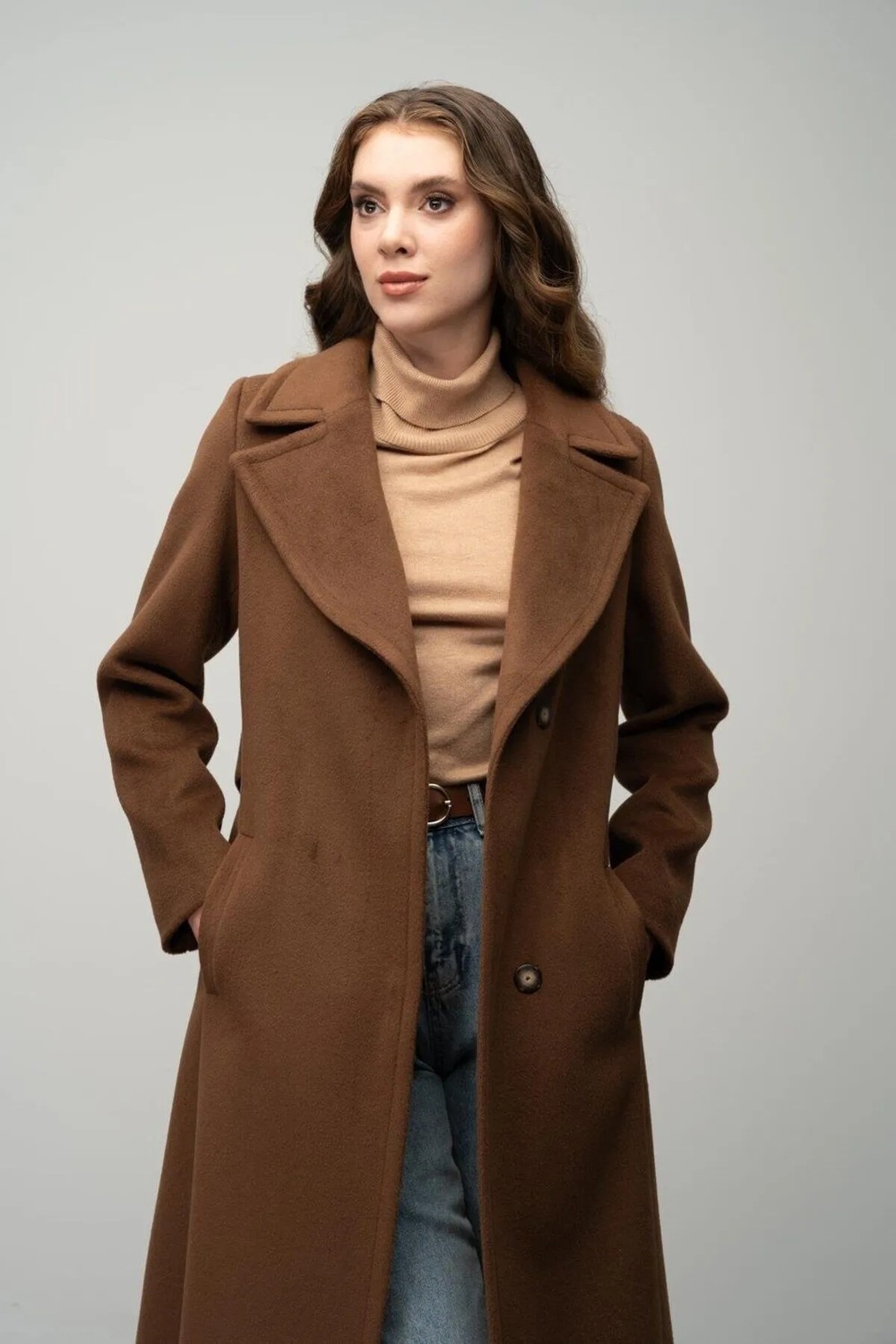 Olcay Exclusive Kaban Tütün Renkli Uzun Kol Dokuma Polyester Karışımlı Düz Desenli Kadın Tesettür 3057 görsel 6