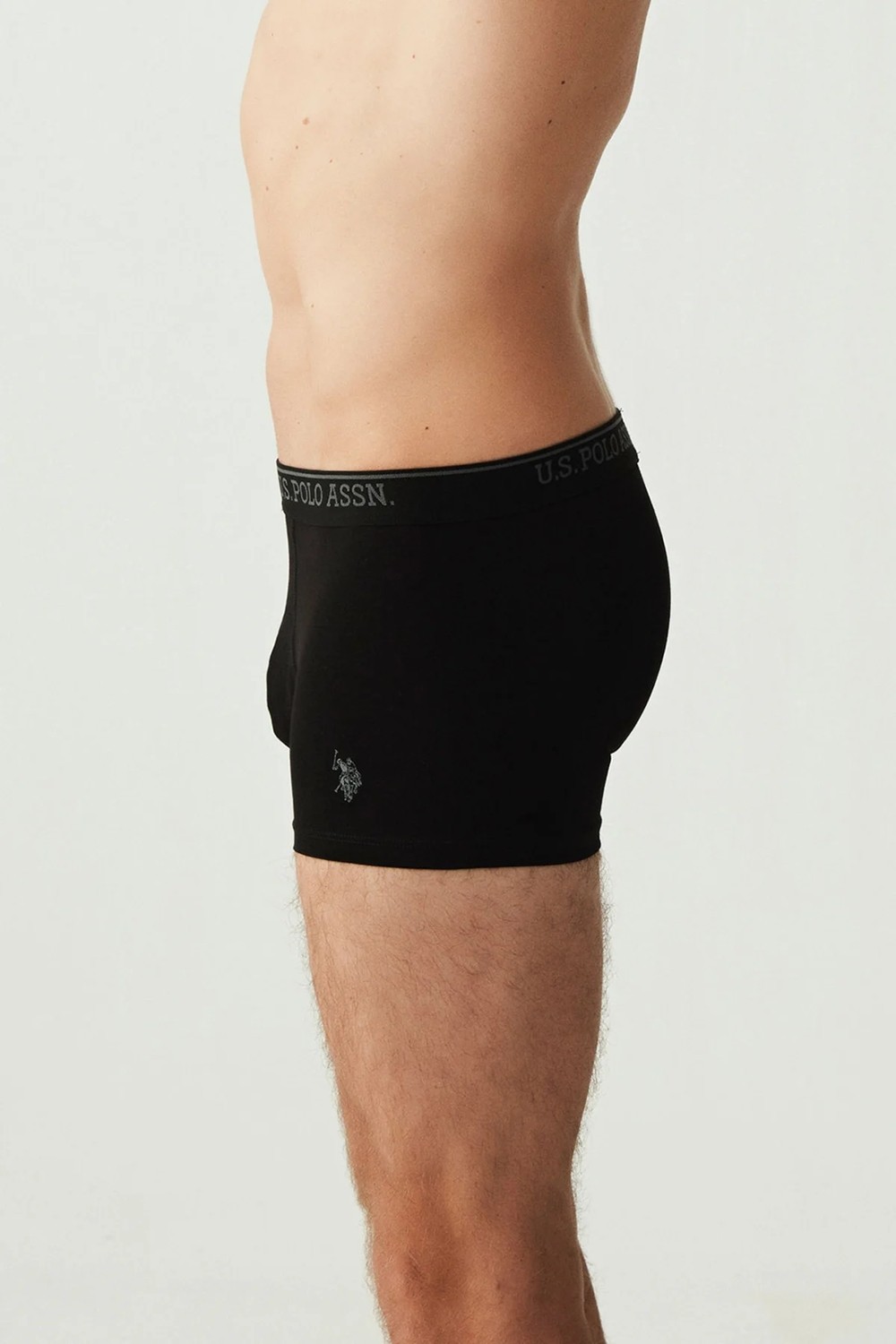 U.S. Polo Assn. U.S.POLO 80097 ERKEK 3 LÜ LİKRALI COTON SİYAH BOXER görsel 3