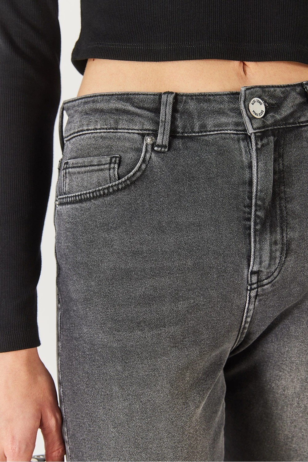 Jessica Vintage Black Mom Jean Pantolon - Vıntage Black görsel 6