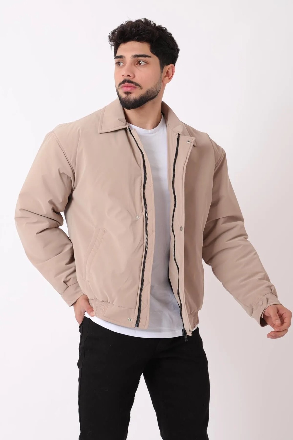 Stil Kombin Yakalı Bel Lastikli Nova Mevsimlik Mont Bl 1759_60300 görsel 7