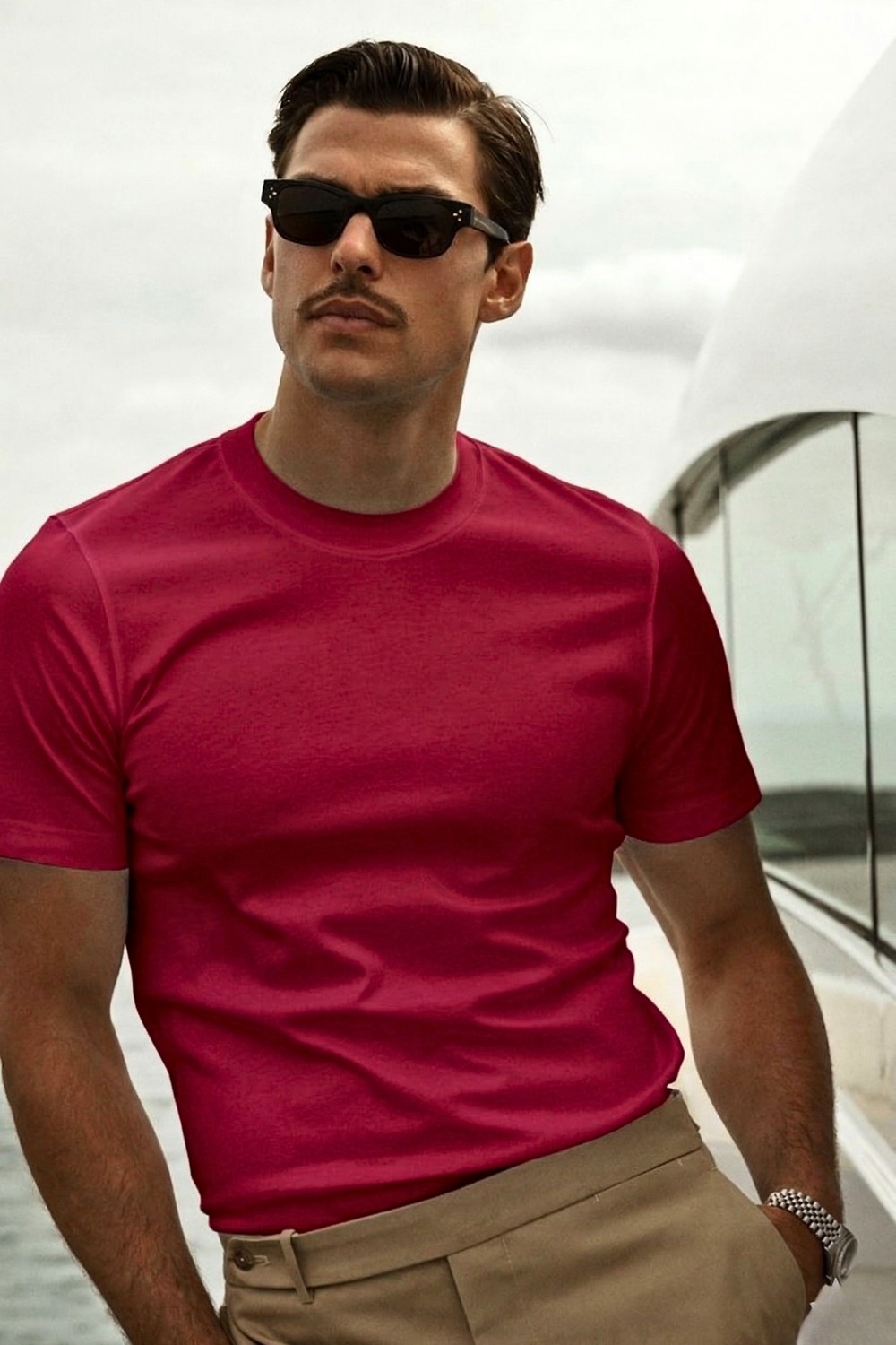 Guaraz Erkek Beyaz Slimfit Dar Kesim Bisiklet Yaka %100 Organik Pamuk Düz Basic Yazlık T-Shirt