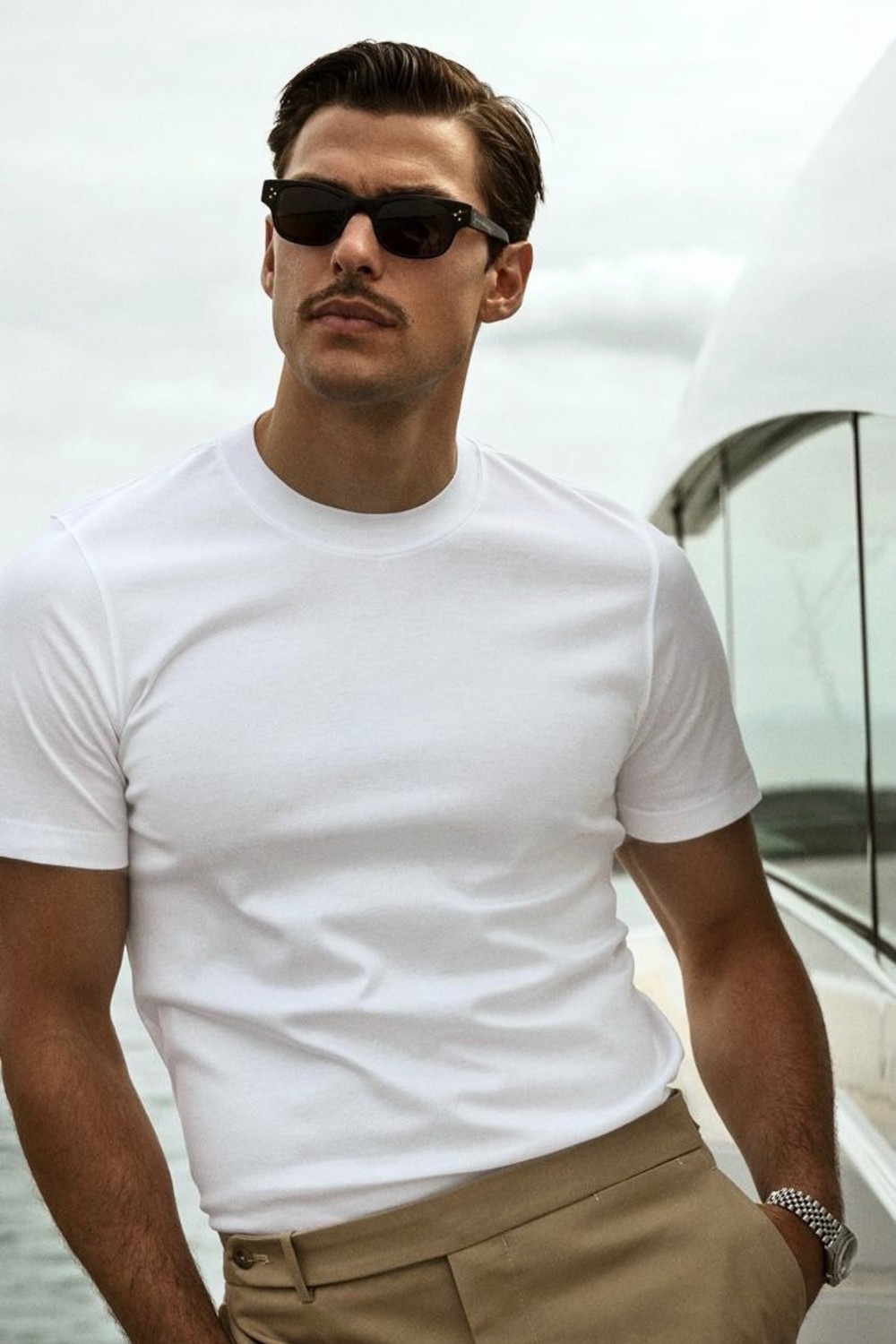 Guaraz Erkek Beyaz Slimfit Dar Kesim Bisiklet Yaka %100 Organik Pamuk Düz Basic Yazlık T-Shirt