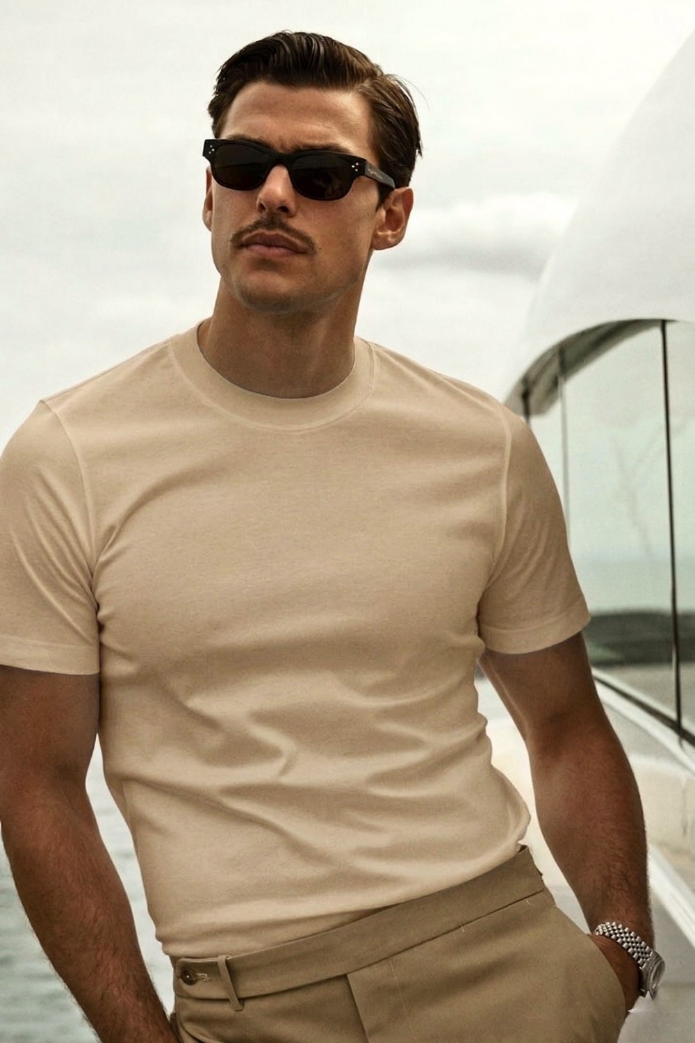 Guaraz Erkek Beyaz Slimfit Dar Kesim Bisiklet Yaka %100 Organik Pamuk Düz Basic Yazlık T-Shirt
