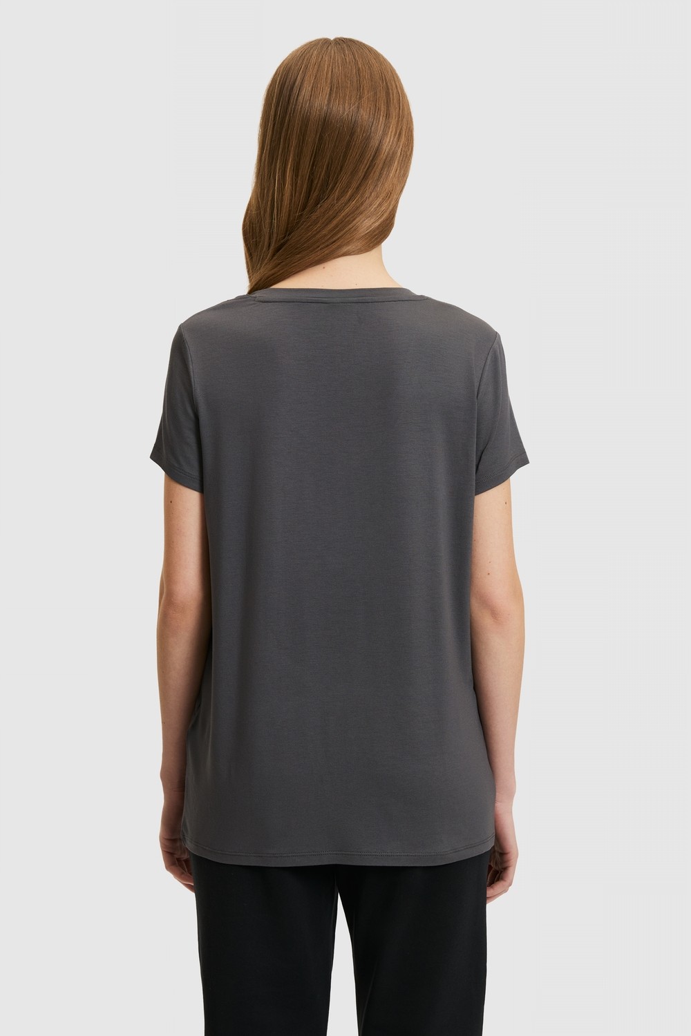 U.S. Polo Assn. Kadın Antrasit Basic Tişört 50323448-VR006 görsel 5