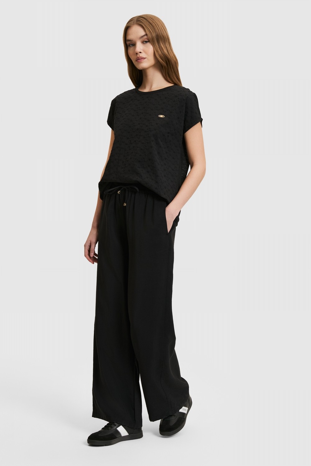 U.S. Polo Assn. Kadın Siyah Kanvas Pantolon 50321973-VR046 görsel 3