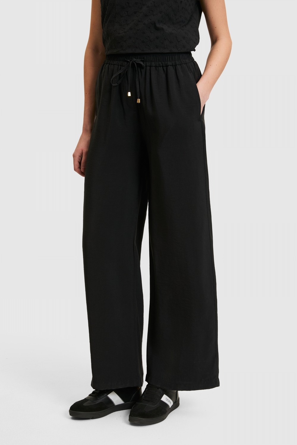 U.S. Polo Assn. Kadın Siyah Kanvas Pantolon 50321973-VR046 görsel 4