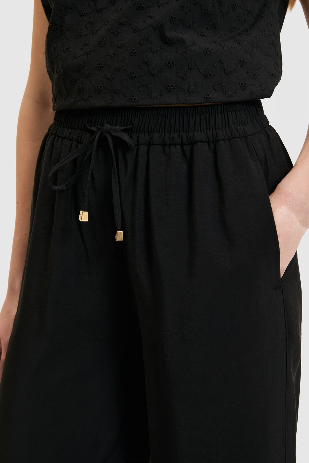 U.S. Polo Assn. Kadın Siyah Kanvas Pantolon 50321973-VR046 görsel 6