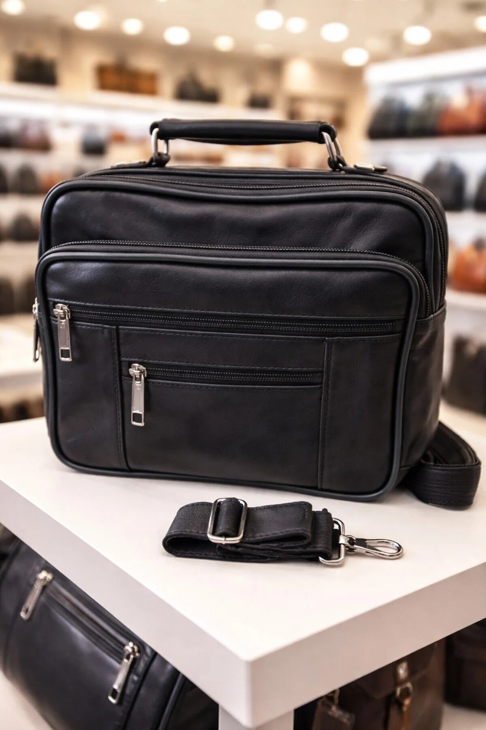 Newish Polo Hakiki Deri Postacı El Çantası Orta Boy Kasasız Model Şık Görünüm ve Kullanışlılık görsel 2