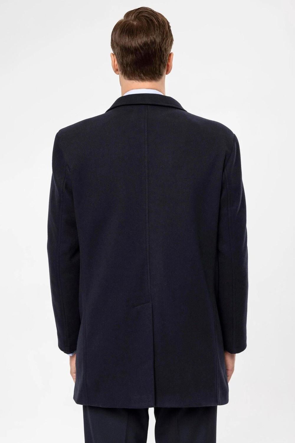 Süvari Slim Fit Yünlü Siyah Erkek Kaban Uzun Kollu Düz Desenli Şık Tasarım görsel 8