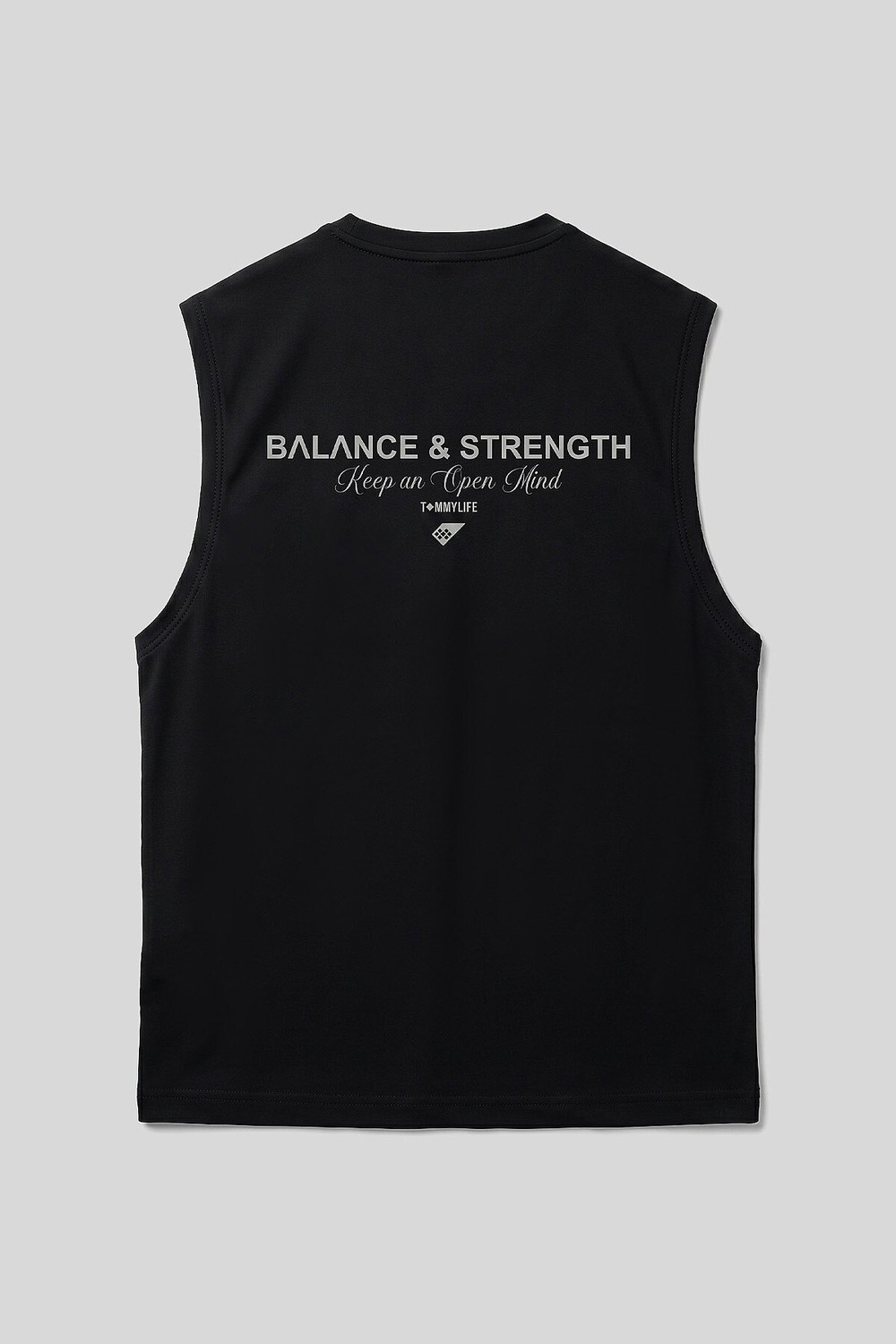 Tommy Life Siyah Rahat Form Baskılı Spor Performans Kolsuz Erkek Atlet - 88502 görsel 2