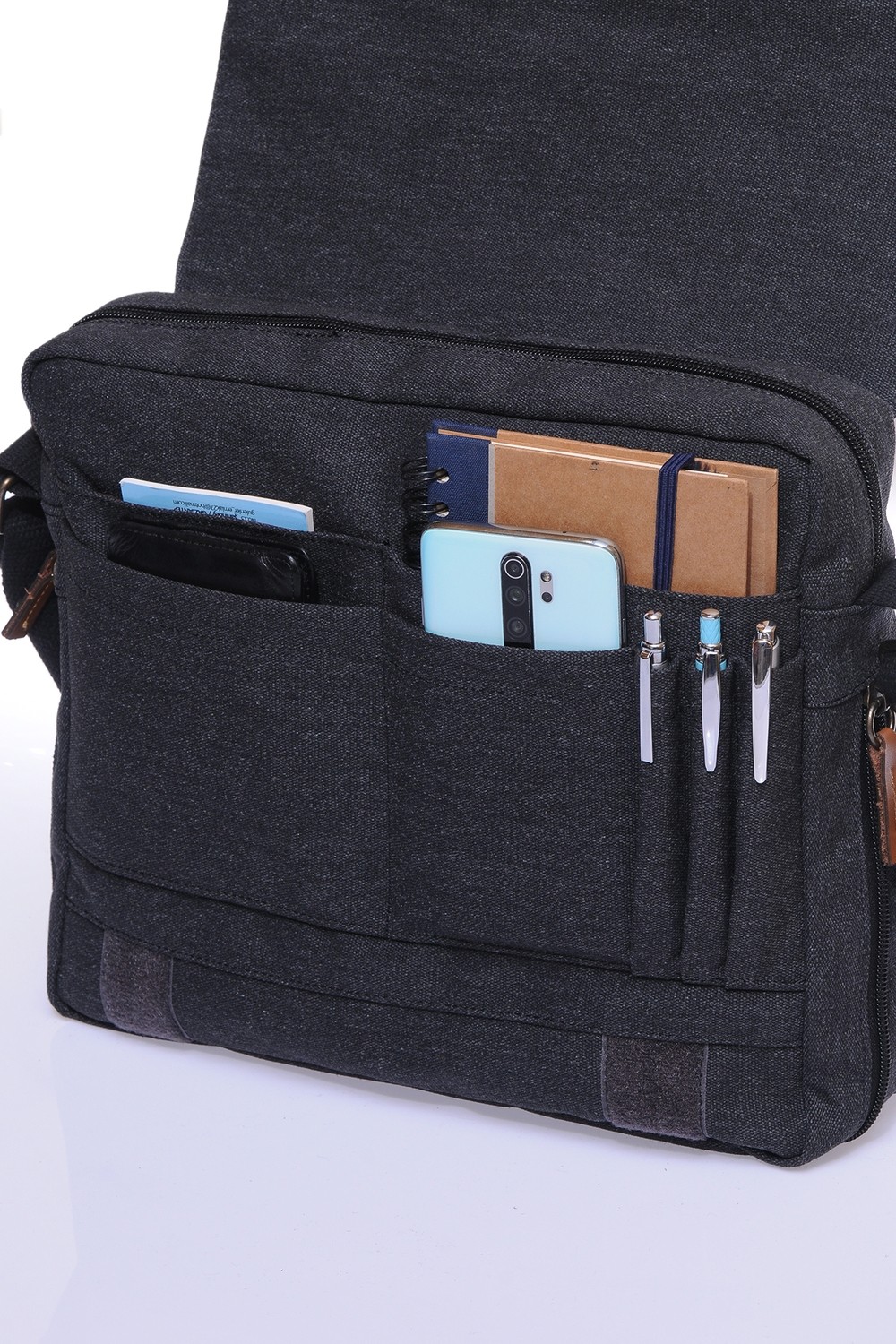 Hakan Çanta GK12 KANVAS POSTACI YAN ÇAPRAZ KÖRÜKLÜ EVRAK DİZÜSTÜ LAPTOP NOTEBOOK MACBOOK TABLET GÜNLÜK KULLANIM görsel 6