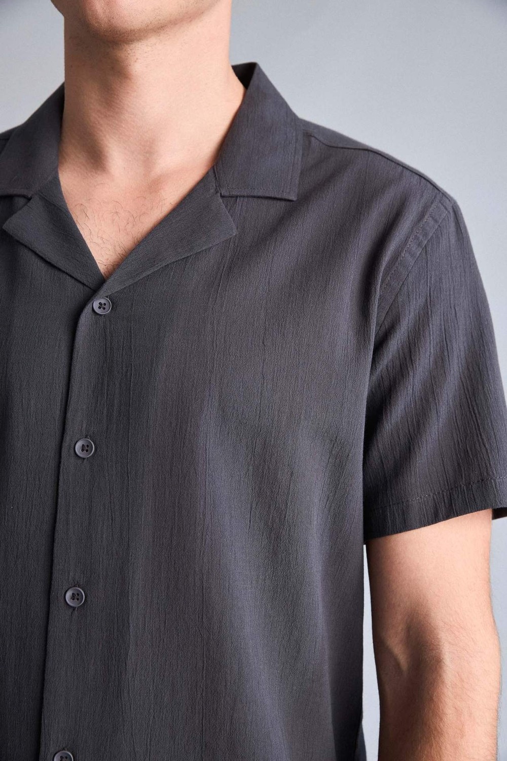 DeFacto %100 Pamuk Modern Fit Polo Yaka Kısa Kollu Gömlek H7839AX26SM görsel 4