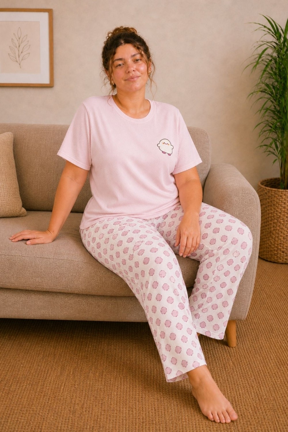 Nisanca Luna Kısa Kol Kadın Pijama Takımı, Yumuşak Dokulu, Nefes Alabilir, Rahat Ev Giyim Seti görsel 3