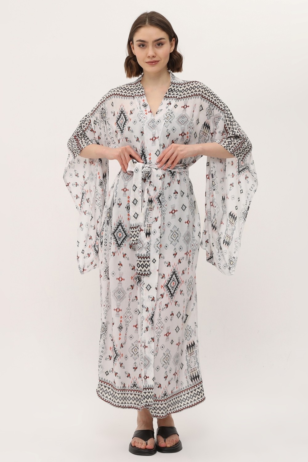 Yoga Zero Zada - Jap Kimono Xl Long - Earth Aztek görsel 3