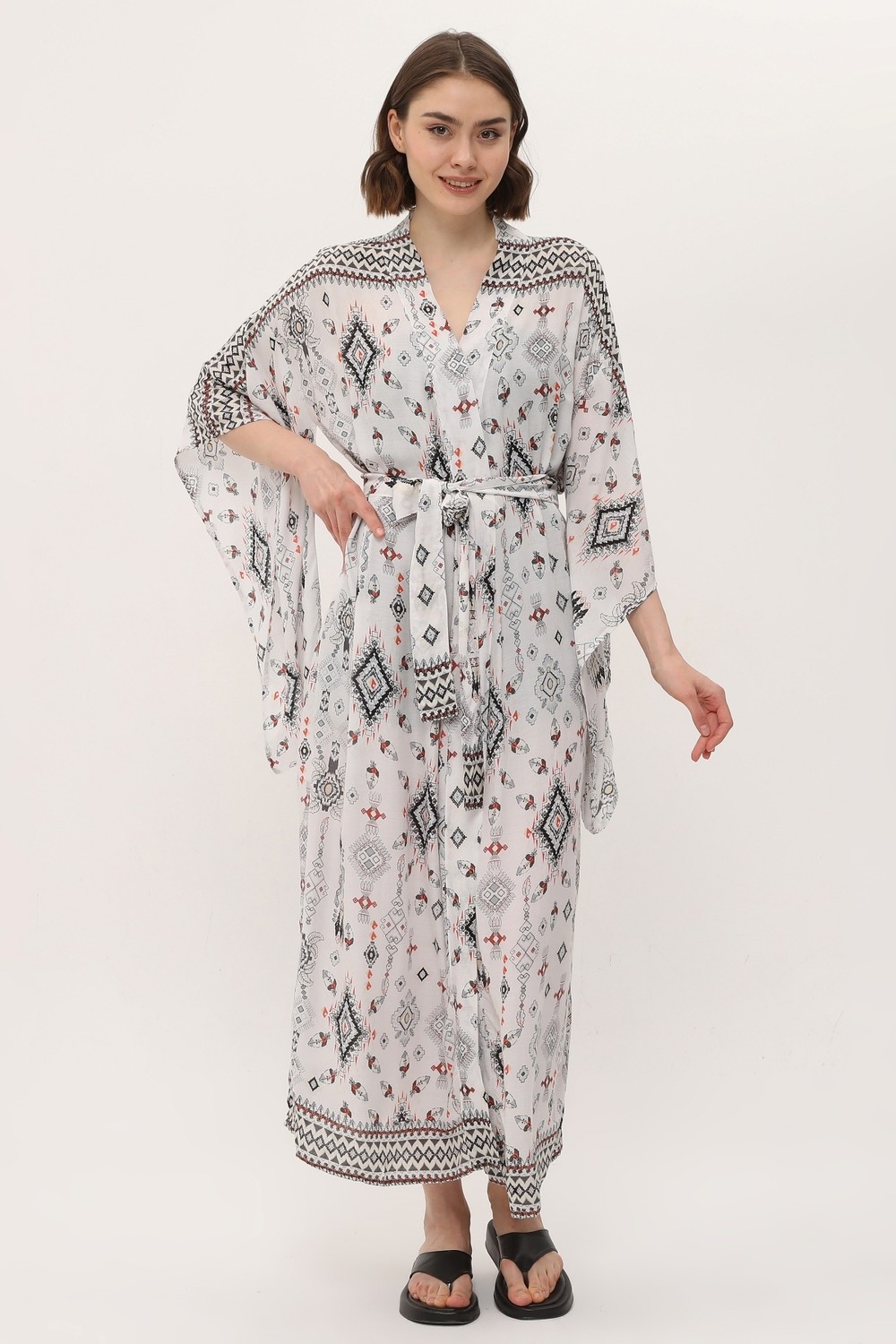Yoga Zero Zada - Jap Kimono Xl Long - Earth Aztek görsel 4