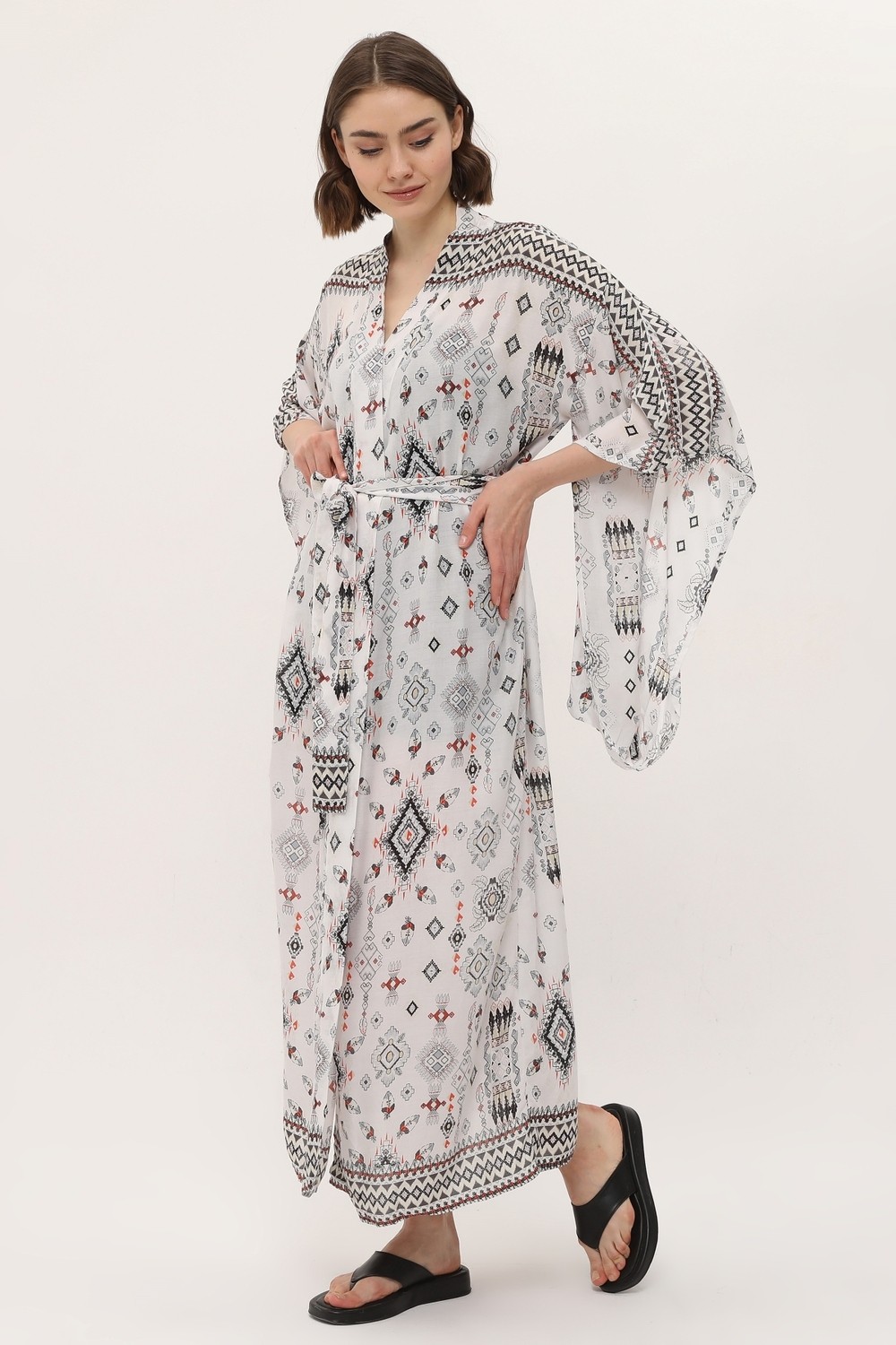 Yoga Zero Zada - Jap Kimono Xl Long - Earth Aztek görsel 5