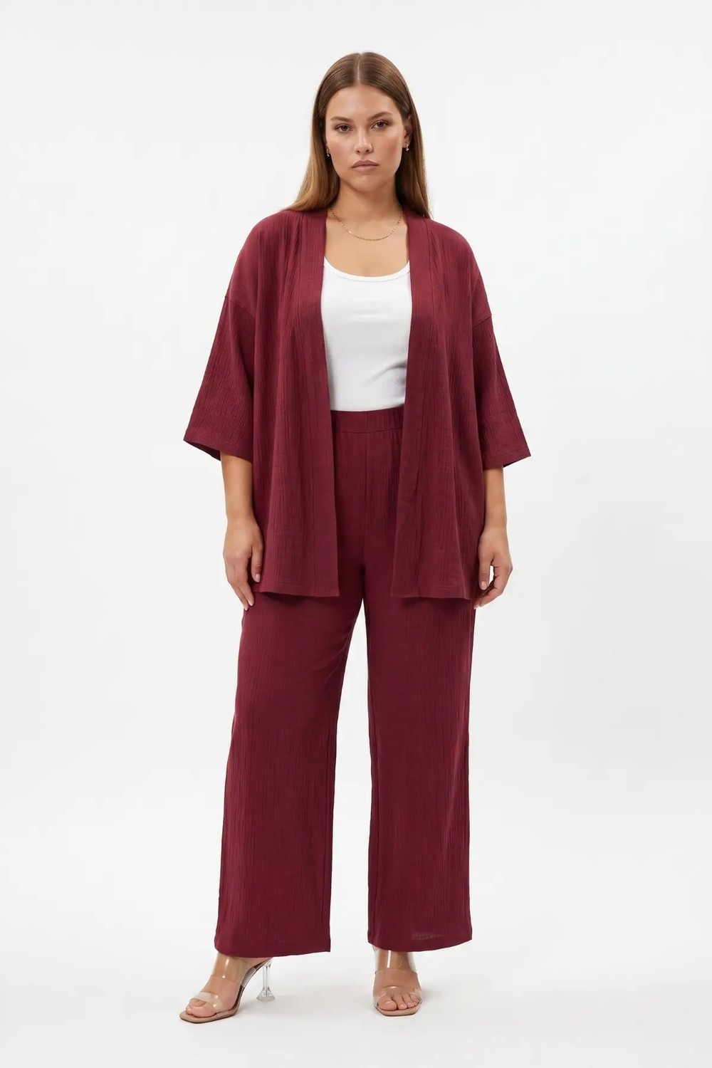 Mivoon Bürümcük Kumaş Kimono Takım görsel 3