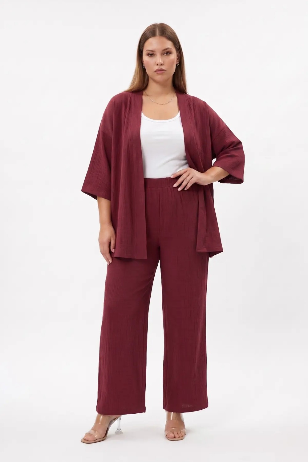 Mivoon Bürümcük Kumaş Kimono Takım görsel 4
