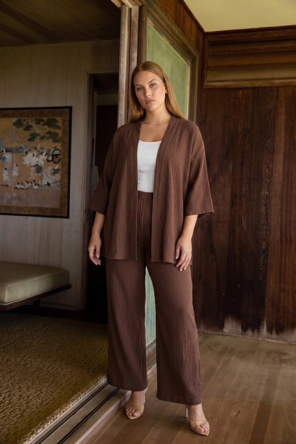 Mivoon Bürümcük Kumaş Kimono Takım