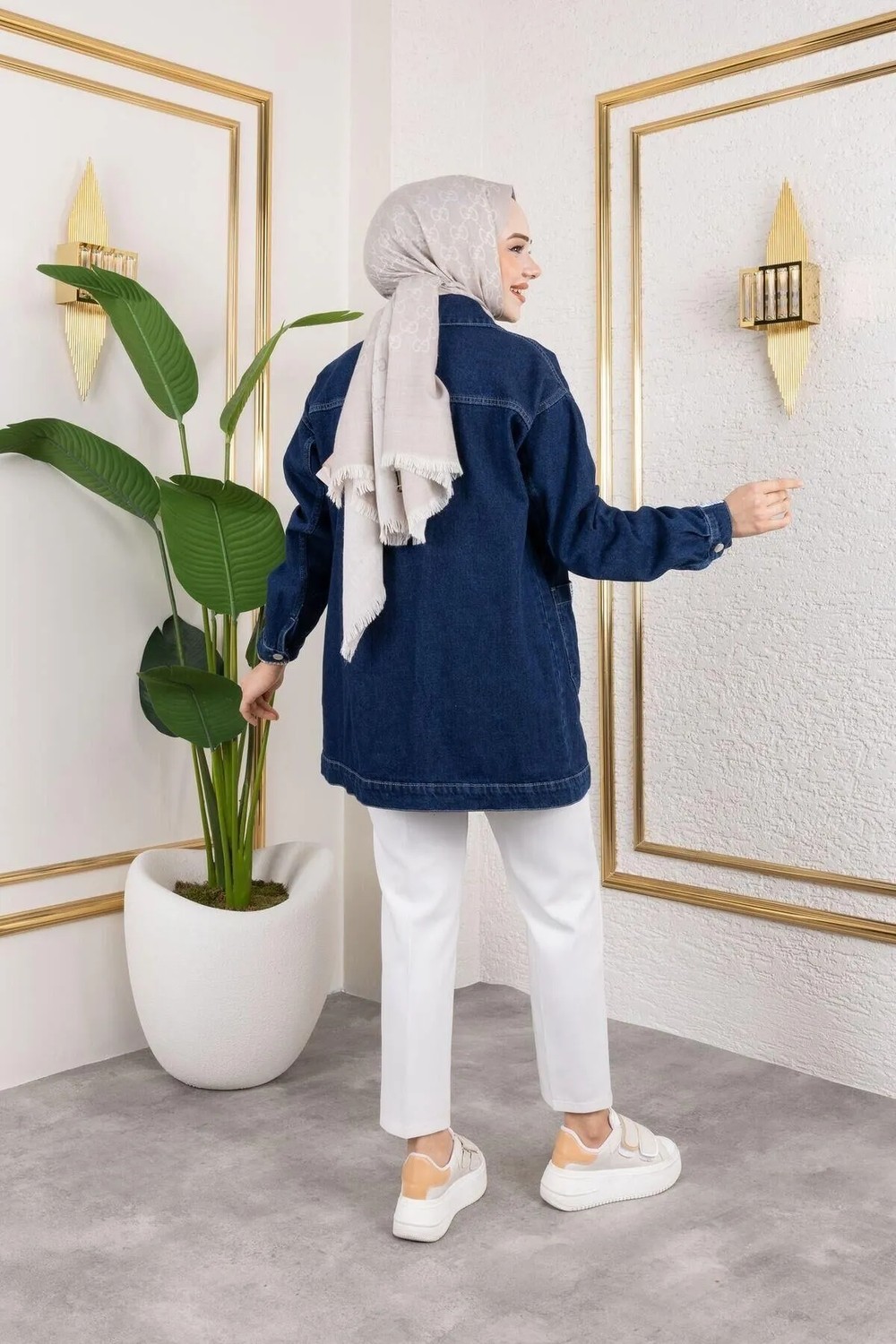 Harman Butik Kadın Cepli Düğmeli Kot Ceket Siyah Normal Yaka Dokuma Kumaş Günlük Kullanıma Uygun görsel 8