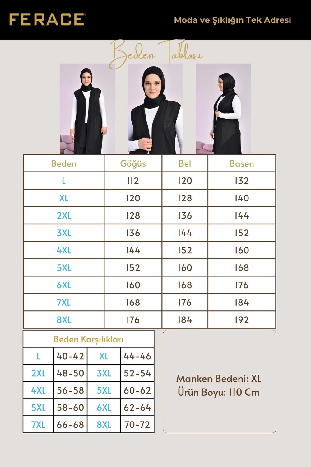 FERACE Kadın Büyük Beden Siyah Transparan Taşlı Uzun Yelek Normal Kalıp Şık Tasarım görsel 8