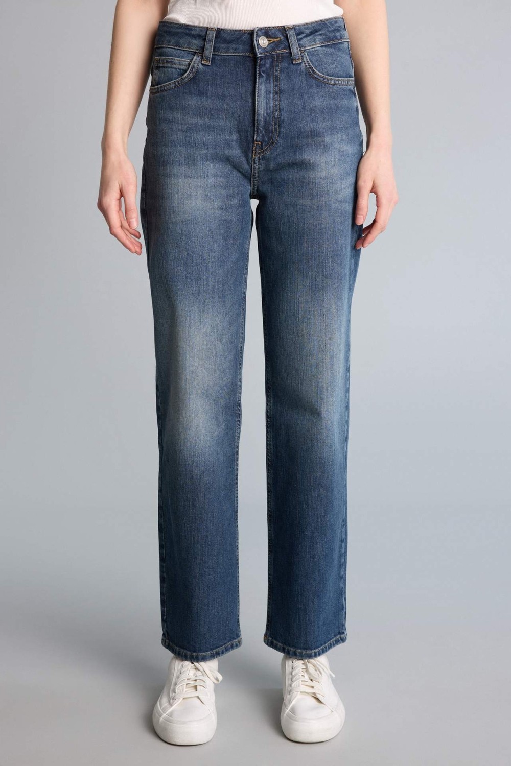 DeFacto Comfort Straight Yüksek Bel Düz Paça Bilek Boy Jean Pantolon H2109AX26SM görsel 4