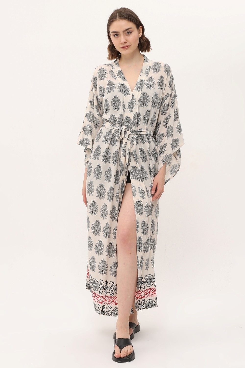 Yoga Zero Zada - Venus Dress Cream Paisley görsel 2