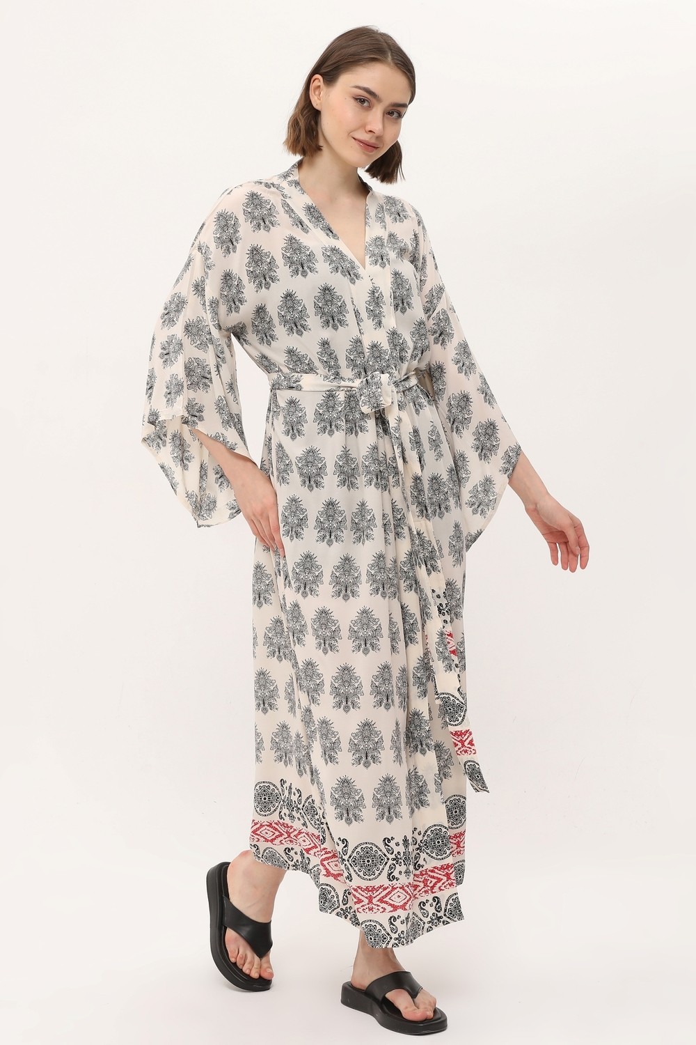 Yoga Zero Zada - Venus Dress Cream Paisley görsel 3