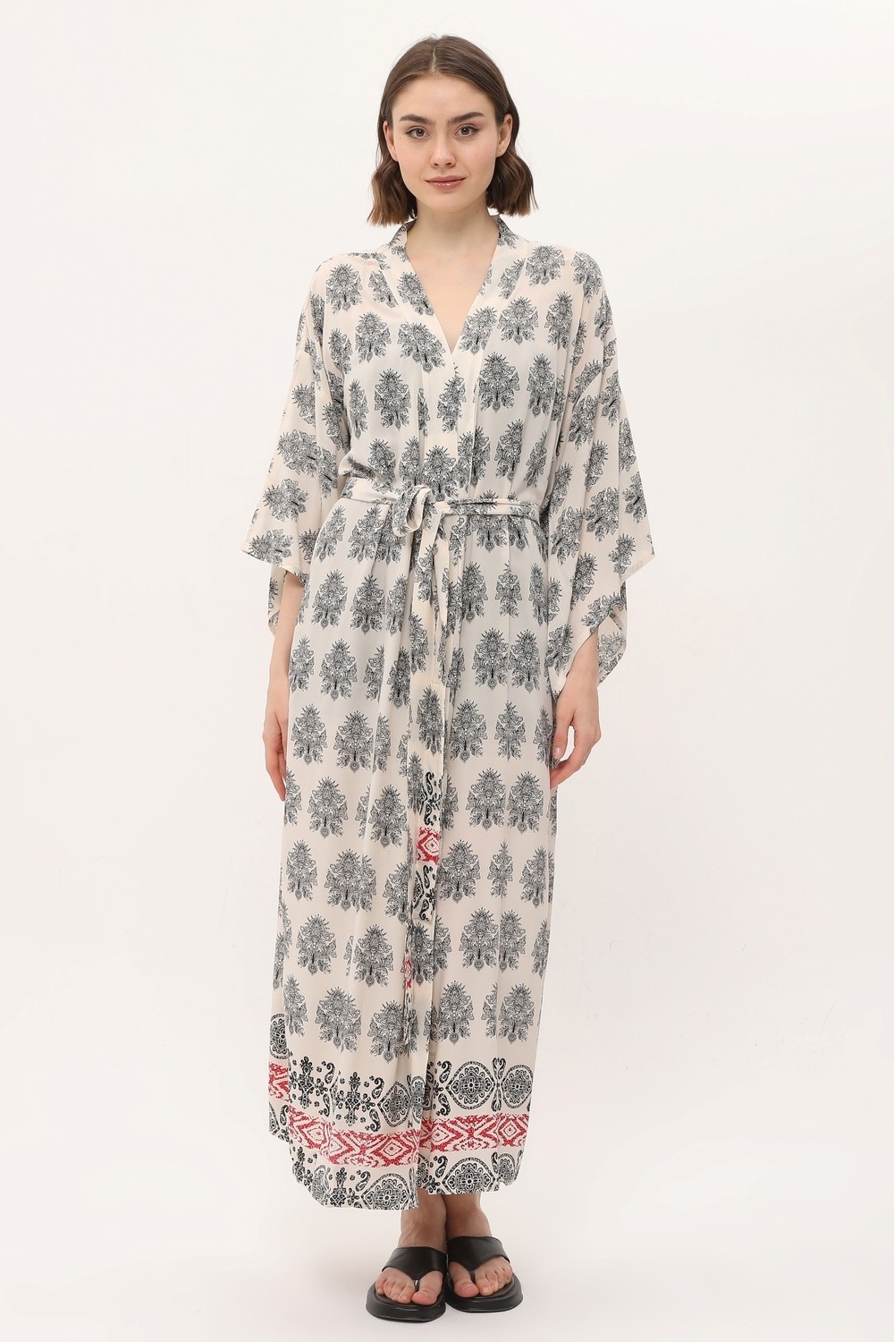 Yoga Zero Zada - Venus Dress Cream Paisley görsel 5