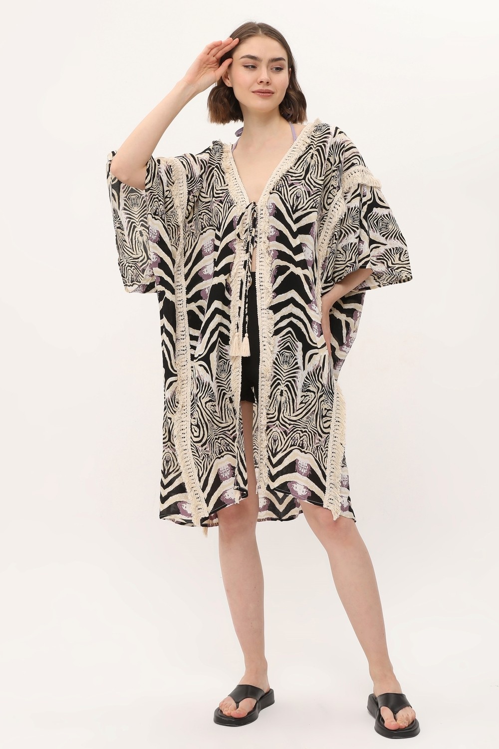 Yoga Zero Zada Moroc Jkt Midi / Zebra Natural görsel 8