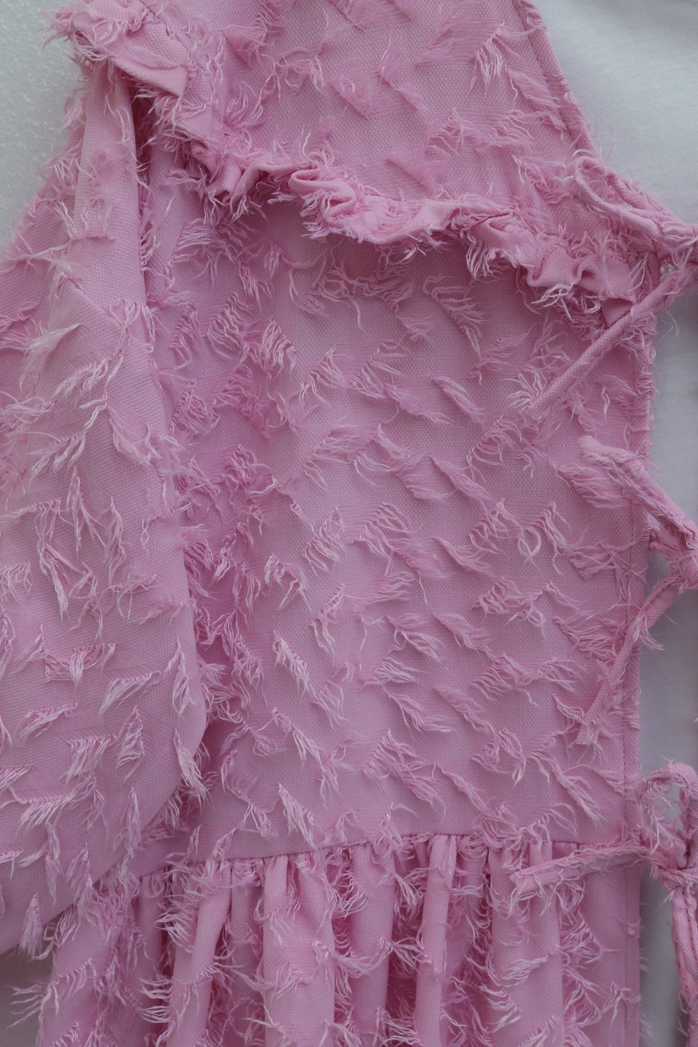 Moda Morfo Önü Bağcıklı Tüylü Dokulu Clip Jakar Kimono -Pembe görsel 5