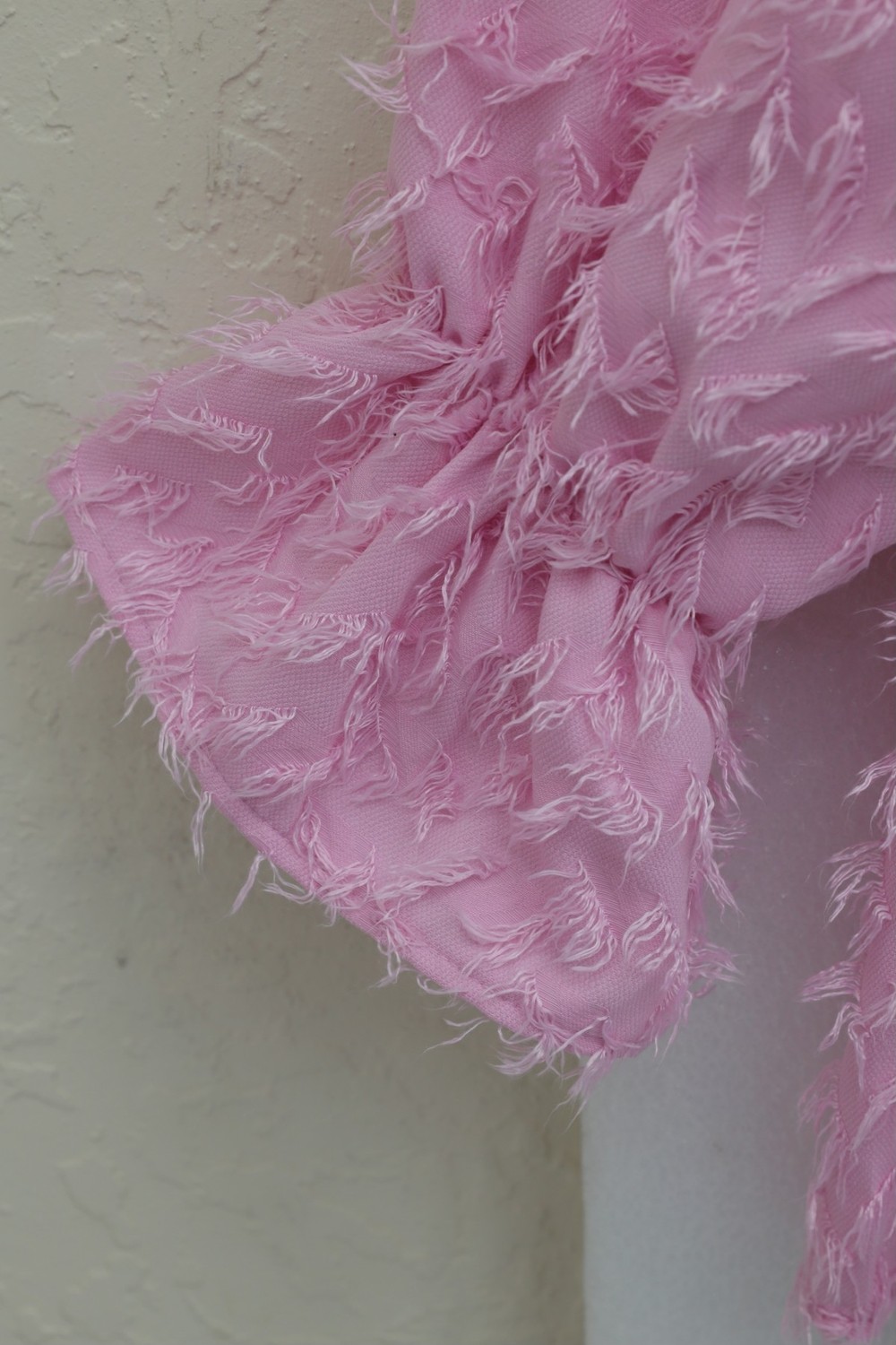 Moda Morfo Önü Bağcıklı Tüylü Dokulu Clip Jakar Kimono -Pembe görsel 6