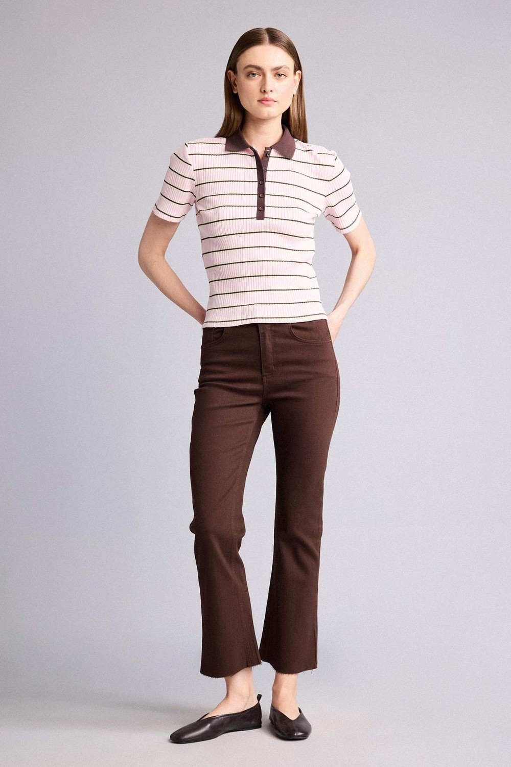 DeFacto Slim Fit Fitilli Kısa Kollu Çizgili Polo Tişört G8733AX26SP görsel 2