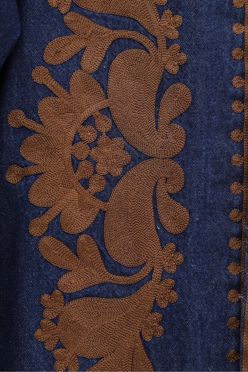 Moda Morfo Önü Ve Kolları Nakış İşlemeli Kot Ceket -Laci görsel 6