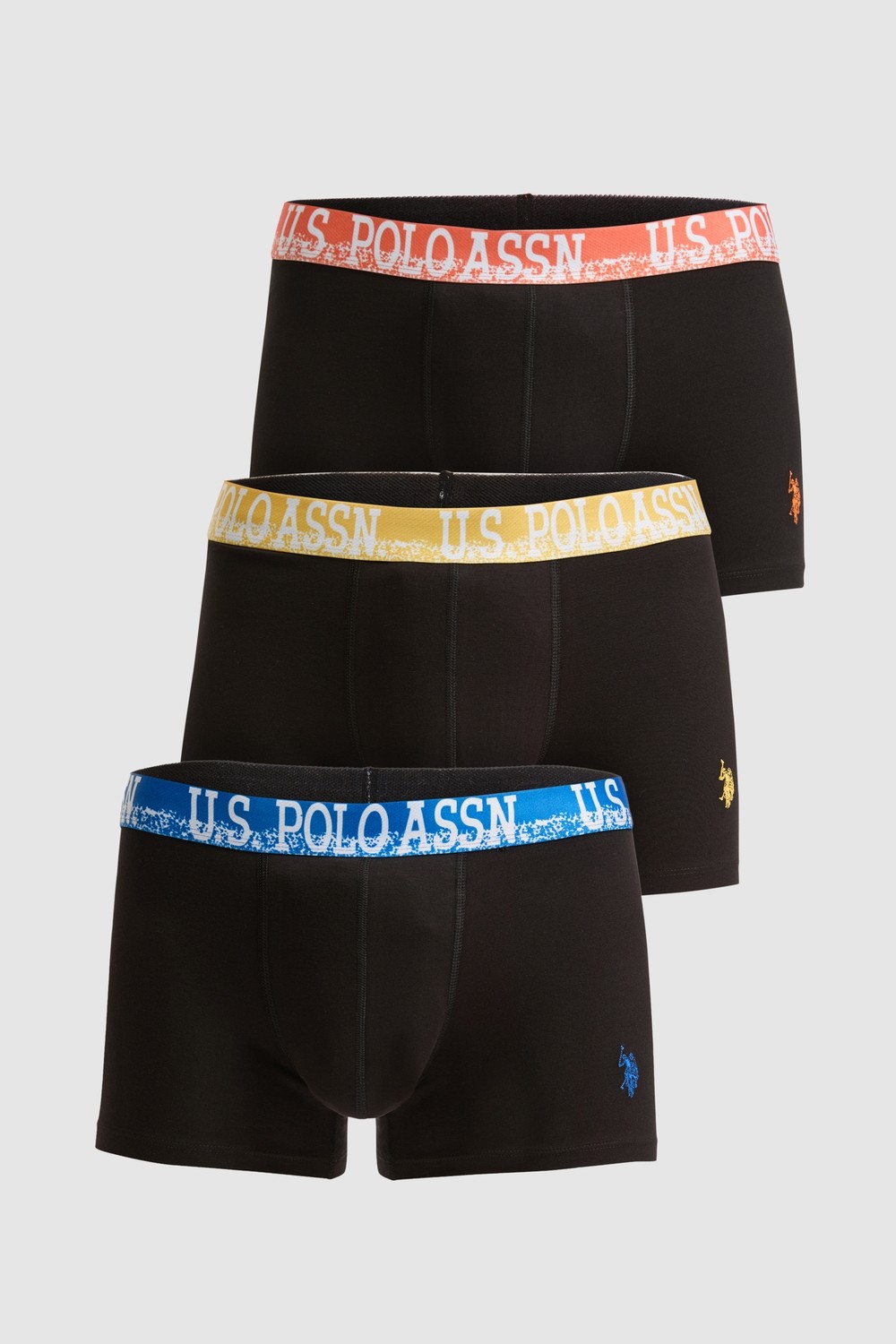 U.S. Polo Assn. Erkek Siyah 3'lü Boxer Takımı 50326503-VR046