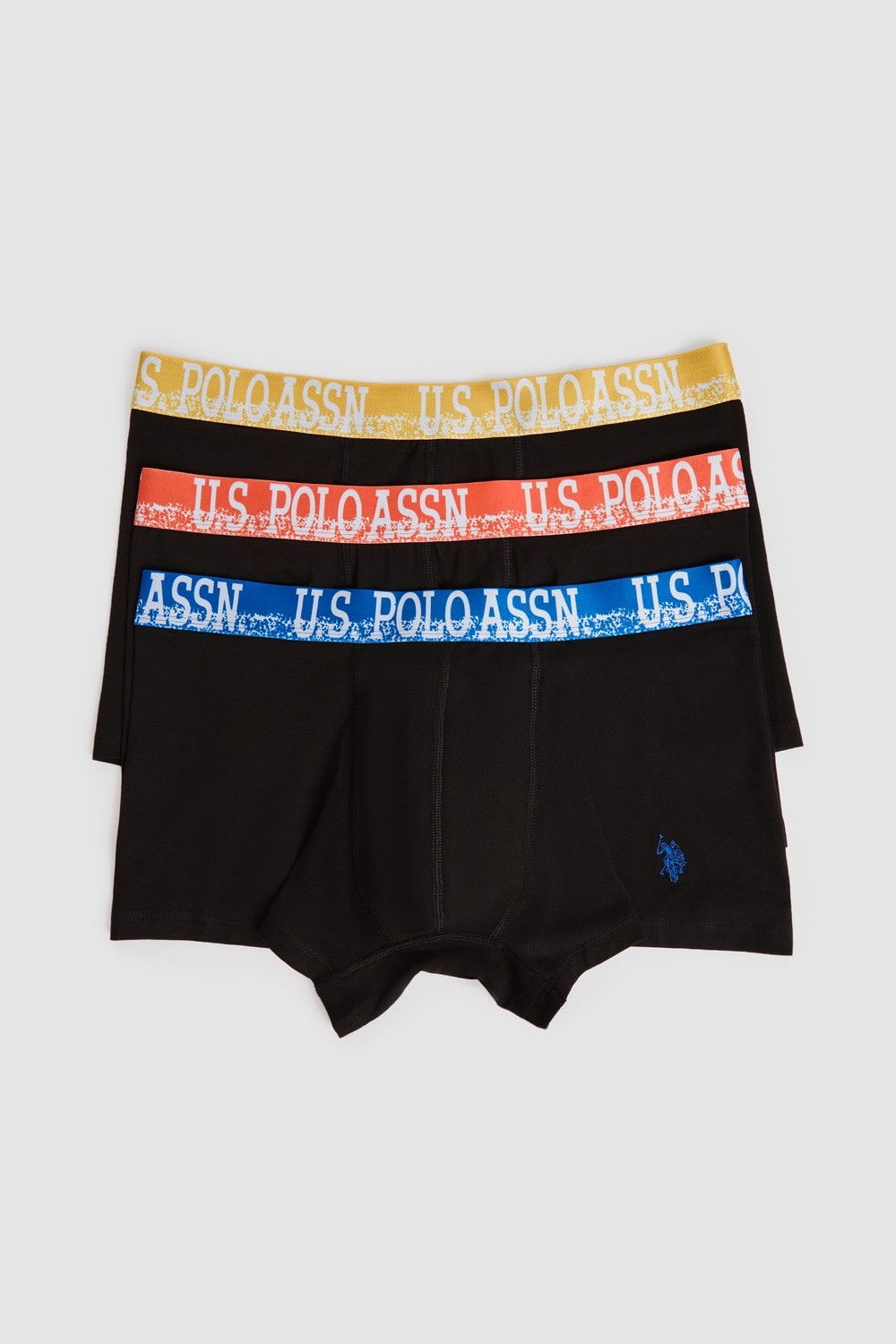 U.S. Polo Assn. Erkek Siyah 3'lü Boxer Takımı 50326503-VR046 görsel 2