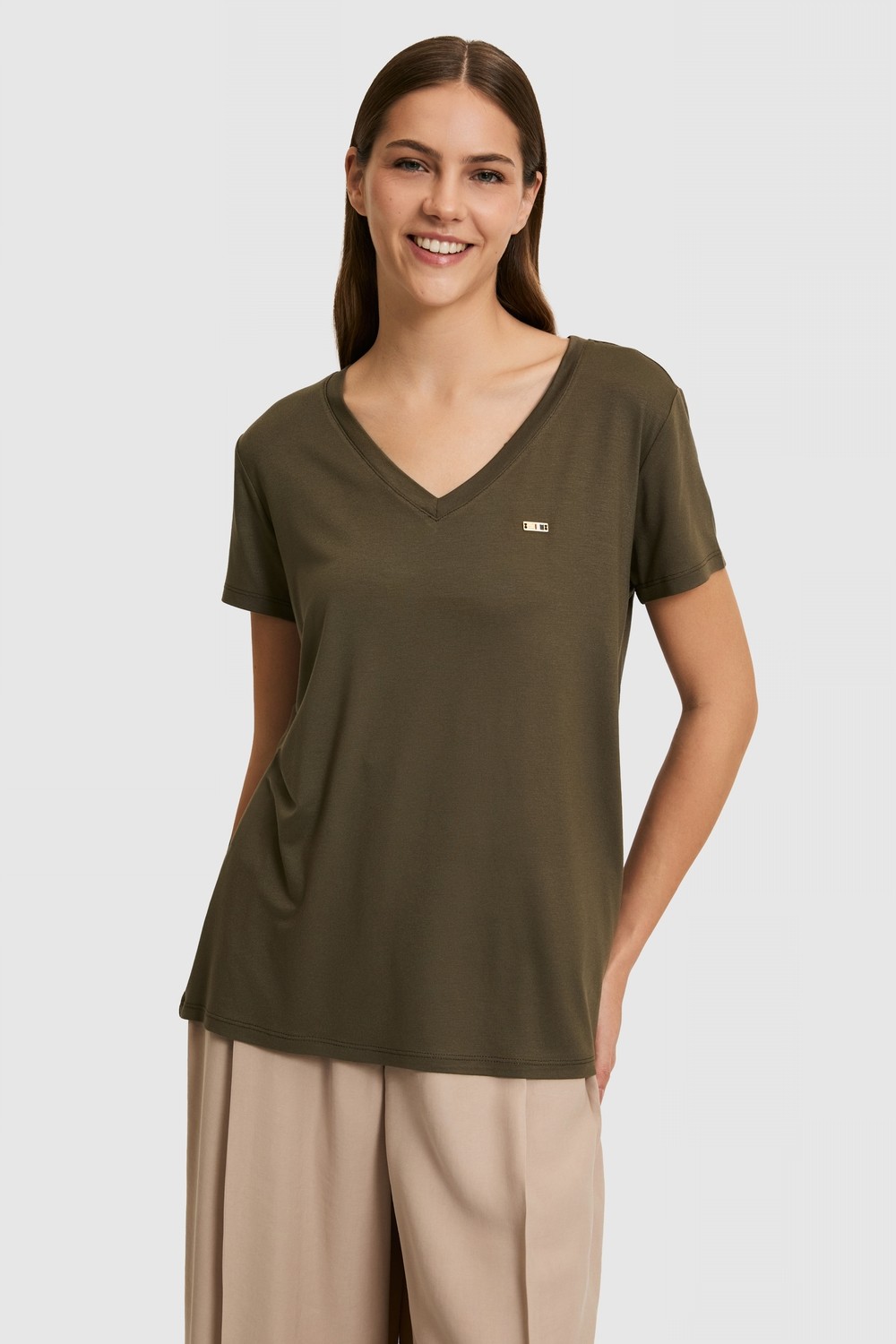 U.S. Polo Assn. Kadın Antrasit Basic Tişört 50323448-VR006 görsel 6