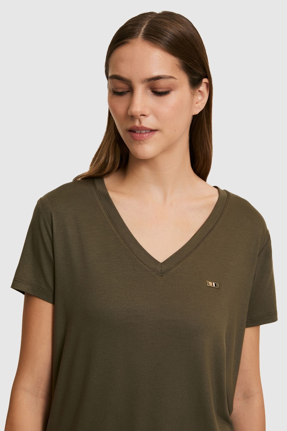 U.S. Polo Assn. Kadın Antrasit Basic Tişört 50323448-VR006 görsel 7