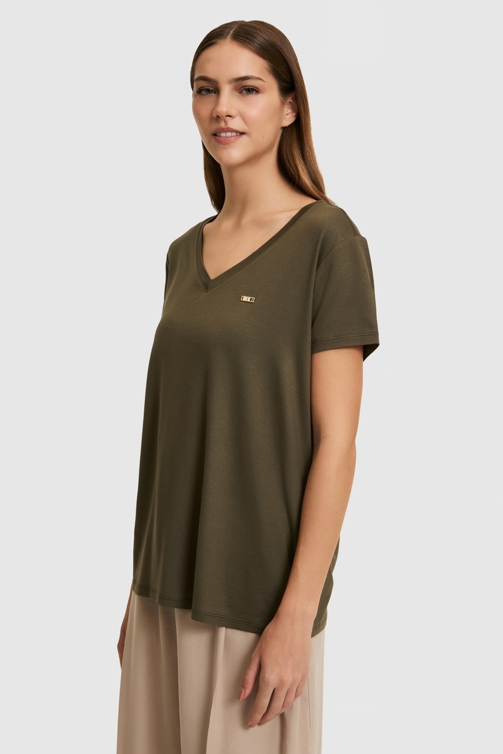 U.S. Polo Assn. Kadın Antrasit Basic Tişört 50323448-VR006 görsel 8