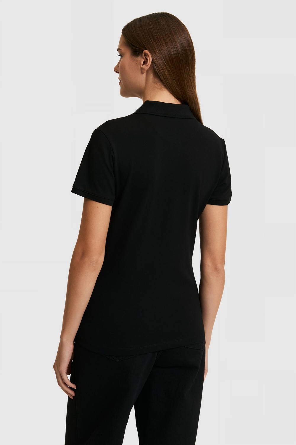 U.S. Polo Assn. Kadın Siyah Polo Yaka Basic Tişört 50321798-VR046 görsel 5
