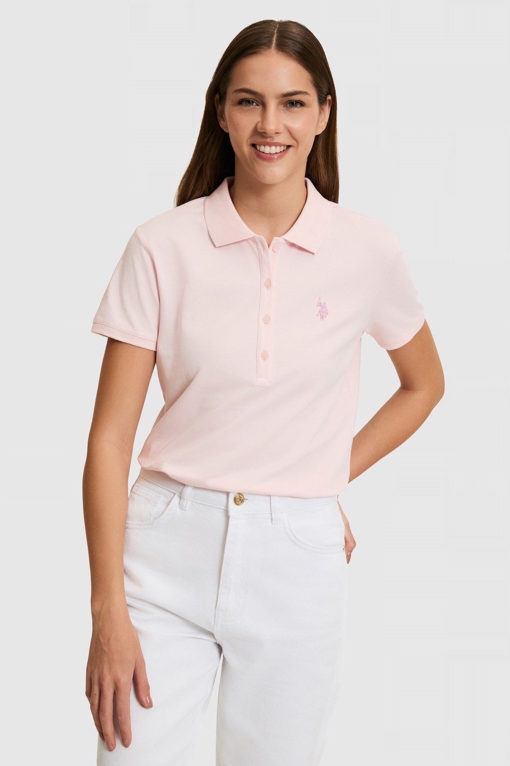 U.S. Polo Assn. Kadın Pembe Tişört Basic 50321818-VR041