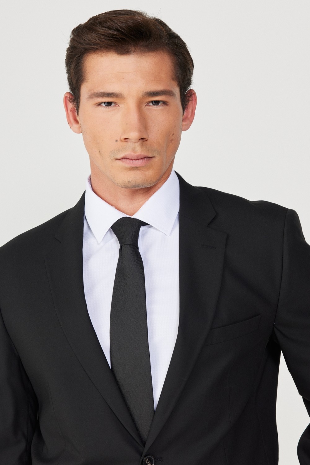 Altınyıldız Classics Erkek Siyah Slim Fit Dar Kesim Düz Siyah 8 Drop Su Geçirmez Nano Takım Elbise görsel 6