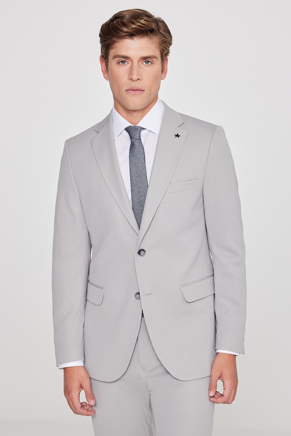 Altınyıldız Classics Erkek Siyah Slim Fit Dar Kesim Mono Yaka Beli Bağlamalı Kapak Cepli Esnek Takım Elbise görsel 4
