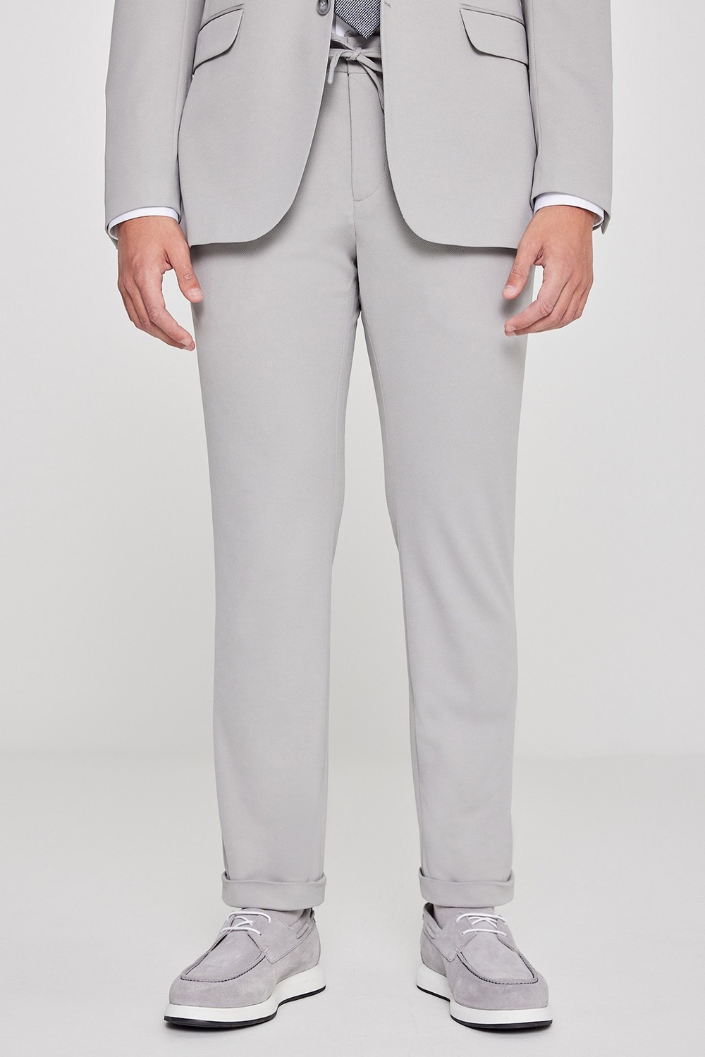 Altınyıldız Classics Erkek Siyah Slim Fit Dar Kesim Mono Yaka Beli Bağlamalı Kapak Cepli Esnek Takım Elbise görsel 8