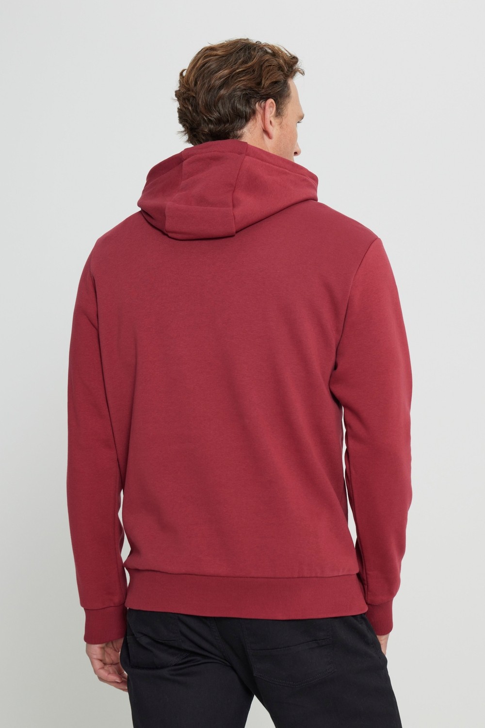 Altınyıldız Classics Erkek Siyah Standart Fit Normal Kesim Içi Polarlı 3 Iplik Kapüşonlu Pamuklu Sweatshirt görsel 6