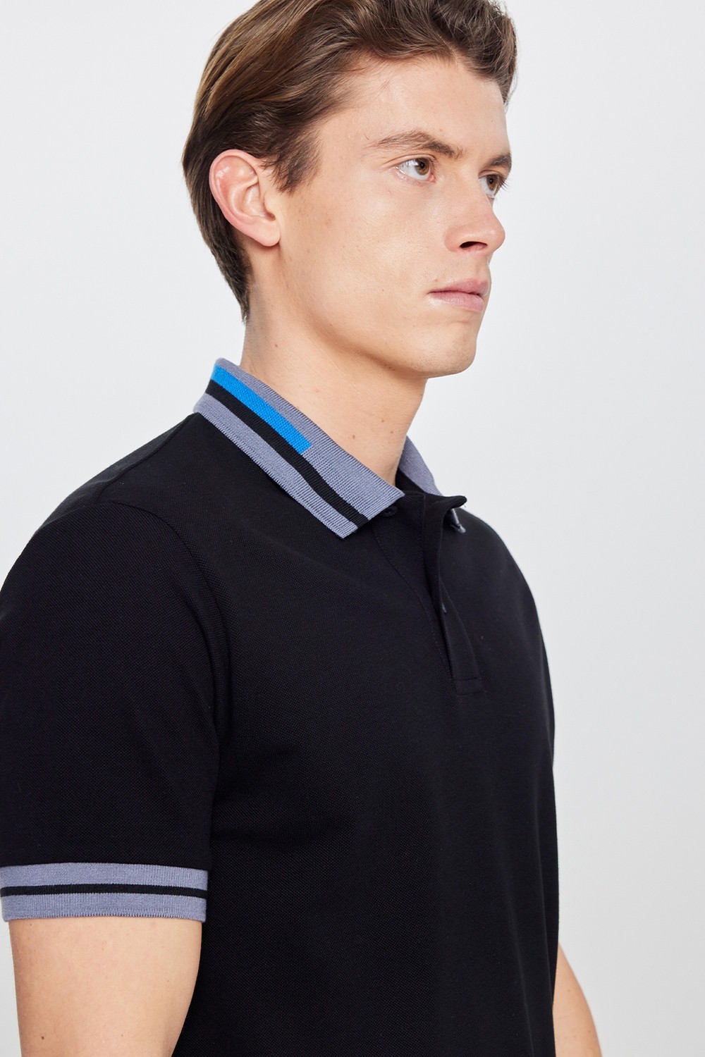 Altınyıldız Classics Erkek Bej Slim Fit Dar Kesim %100 Pamuk Kıvrılmaz Polo Yaka Tişört görsel 6