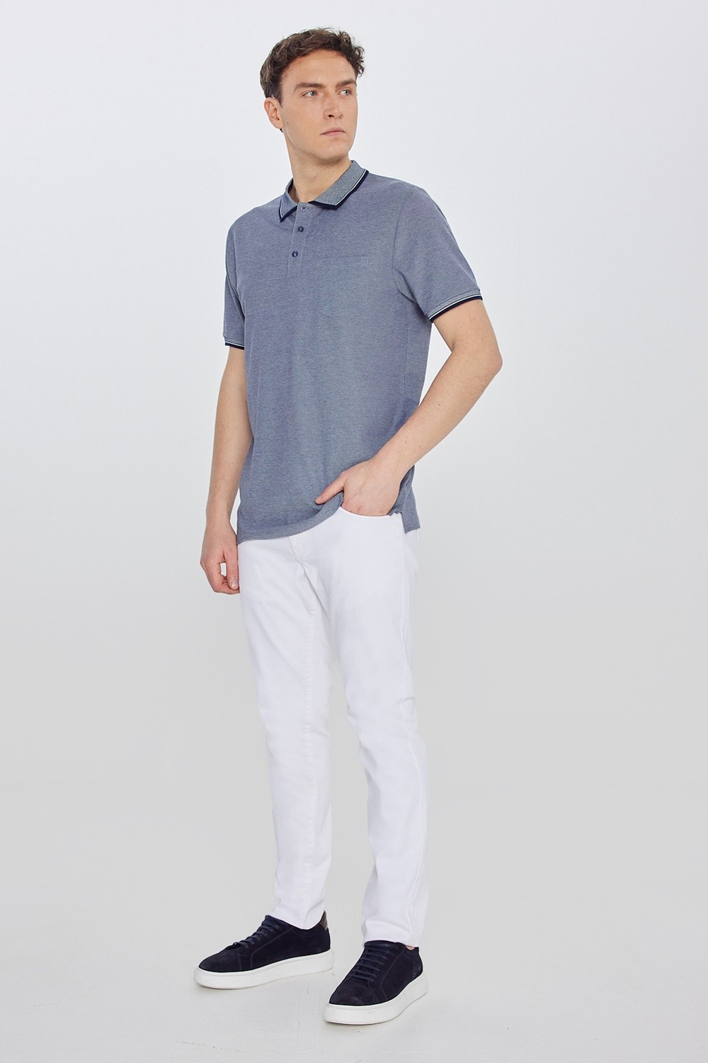 Altınyıldız Classics Erkek Çekmeyen Pamuklu Kumaş Regular Fit Rahat Kesim Bordo Kıvrılmaz Polo Yaka Cepli Tişört görsel 6